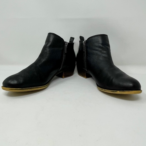 Lucky Brand Basel Black Leather Zip Side Ankle Boots Size 8M - Picture 3 of 15